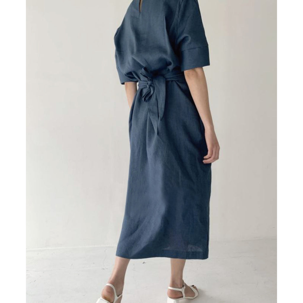 Linen wrap dress – KnitdotCo